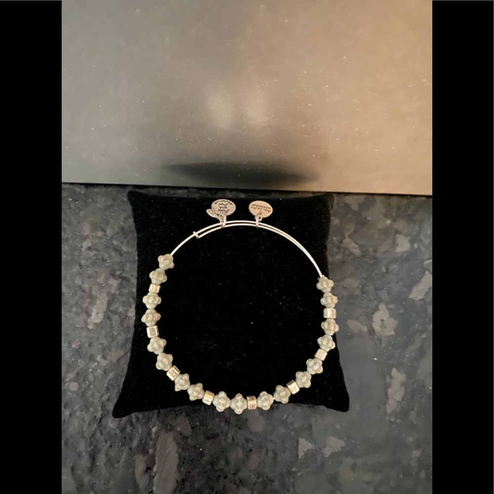 Alex and Ani Grayish-Greenish Beaded Bracelet